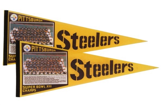 Pair of Pittsburgh Steelers Original Super Bowl XIII Champs Pennants